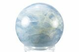 Polished Blue Calcite Sphere - Madagascar #239109-1